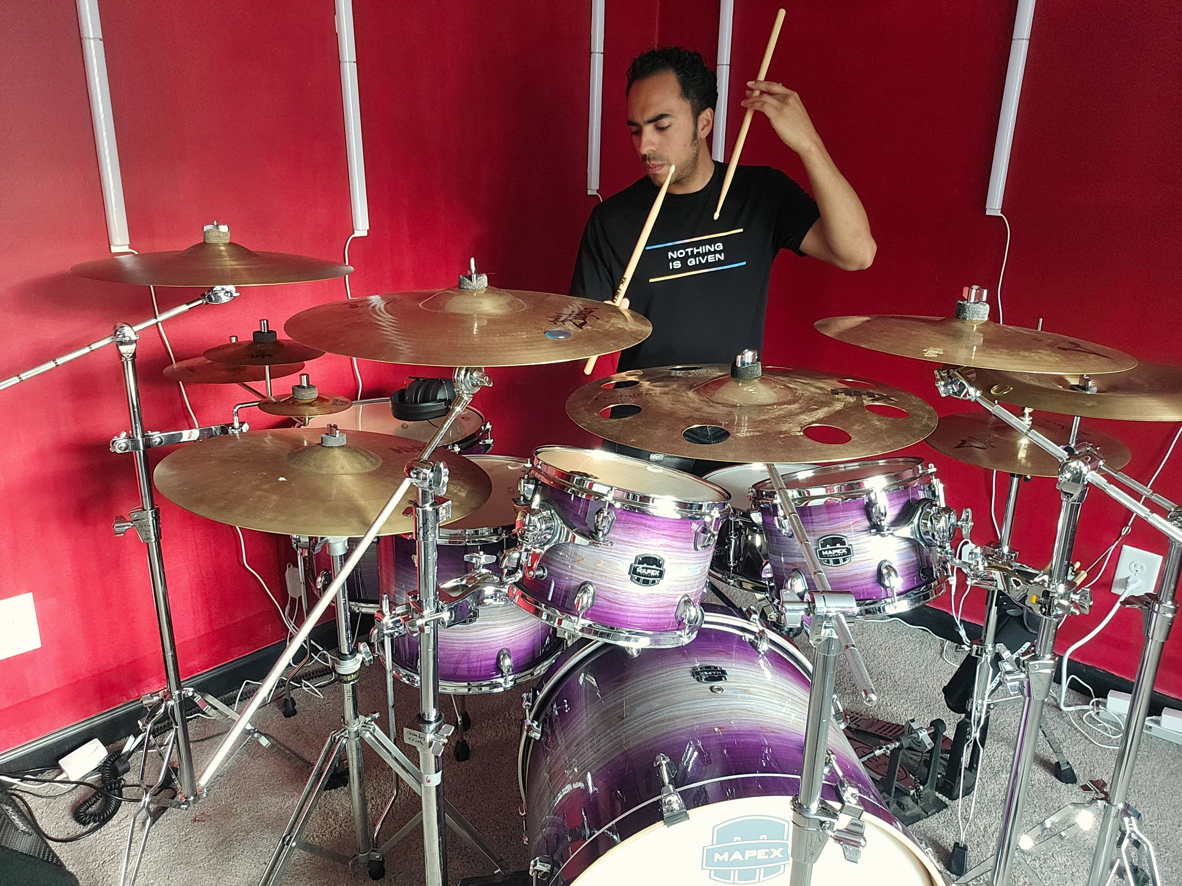Edwin Betancur playing the drums